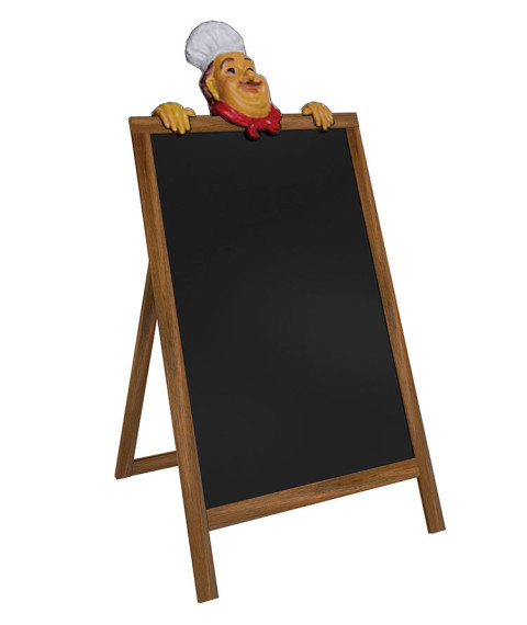 Tablă Cretă pentru meniu 60x85 cm, rama lemn, PANDA 